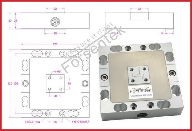 3 axis force sensor 50kg 100kg 200kg 300kg 500kg Multi axis load cell