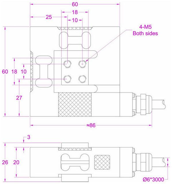 Multi-axis Force Sensor 500N 3 Axis Load Cell 50kg Triaxial Load Cell 100lb