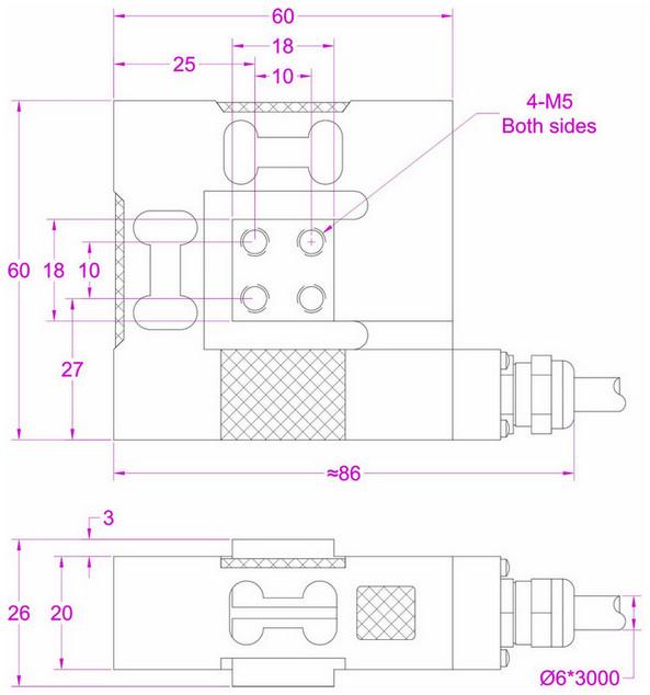 3 Axis Force Sensor 100N multi axis Load Cell 10kg Triaxial Load Cell 20lb