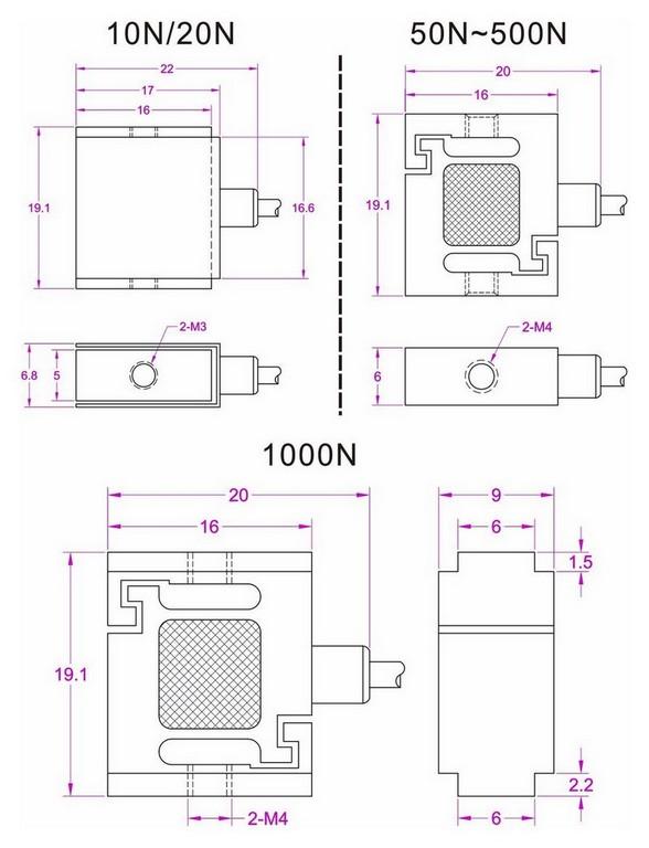 Miniature tension load cell 20N for Spring tension force measurement