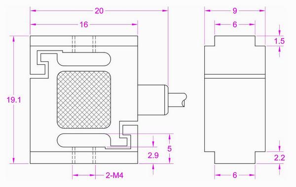 Miniature force transducer 1kN tension compression load cell 200 lbs