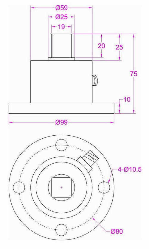 Reaction Torque Transducer with 3/4" Square Torque Sensor 500Nm 200Nm
