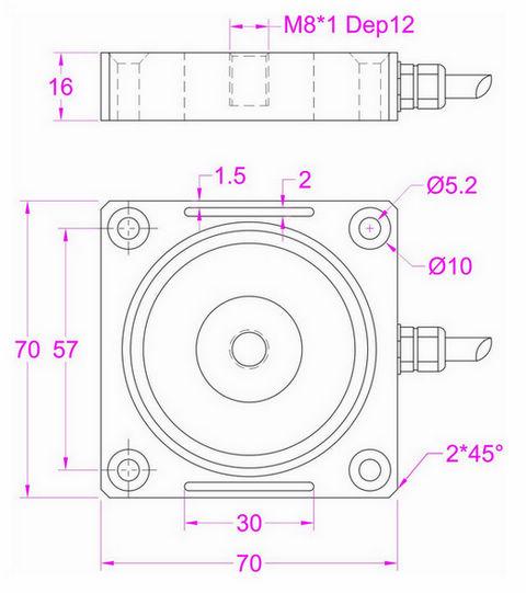 100kg Compression Load Cell 1kN Compression Force Sensor 200lb