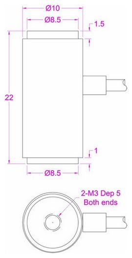 Miniature Compression Traction Load Cell 1kg 2kg 5kg 10kg With M3 ...