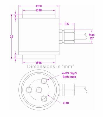 Flange Type Press Force Transducer 20N 50N 100N 200N 500N 1KN Compression Force Measurement