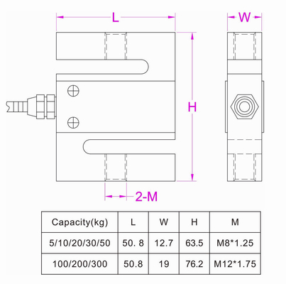 10kg Traction Load Cell 20kg S-Beam Traction Load Cell 50kg Pull Loadcell