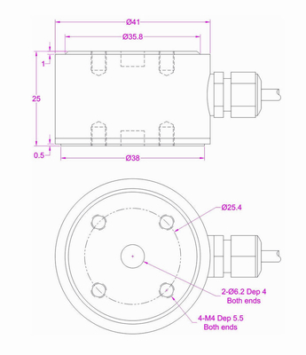 Flange Mounted Load Cell 20kg Thrust Force Sensor 200N Press Force Measurement