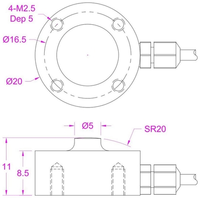 Miniature Compression Load Cell 1000kg Small Button Type Load Cell 2000kg