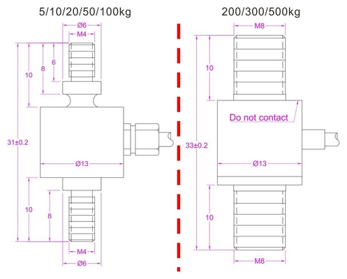 M4 Threaded Rod End Compression Load Cell 5kg 10kg 20kg 50kg 100kg Thrust Force Measurement