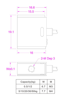 Miniature S-Beam Jr. Load Cell 0.5kg Futek QSH02029 Force Sensor 1lb