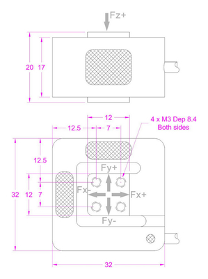 Miniature 3-Axis Load Cell 5kg 10kg 20kg Mini 3D Force Sensor