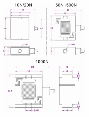 Miniature tension compression load cell 20kg 200N with analog output