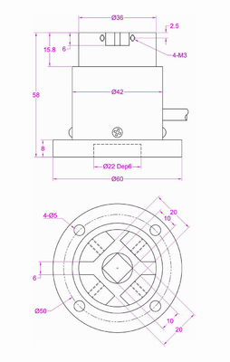 Flange-to-Square Reaction Torque Sensor 30Nm 20N*m 10N-m 5N*m 2N*m 1N-m 0.5Nm