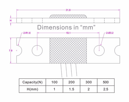 Low Profile Load Cell 50kg 30kg 20kg 10kg Thin Beam Weight Sensor