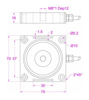 M8 threaded Load Cell Sensor 500N 1kN 2kN Force Measurement Transducer