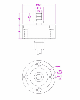 M6 Threaded Rod End Compression Load Cell 10kg 20kg 30kg 50kg